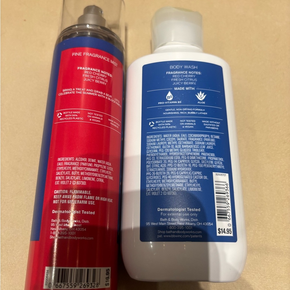 Bath & Body Works Firecracker Pop Body Wash & Mist Set - Red, White, Blue - Picture 2 of 2